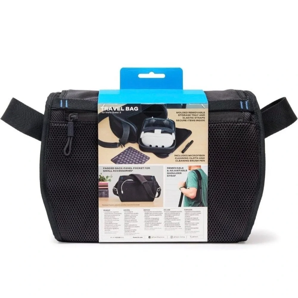 PowerA Travel Bag for Meta Quest 3 and 3S Black Protective VR Carrying Case NEW